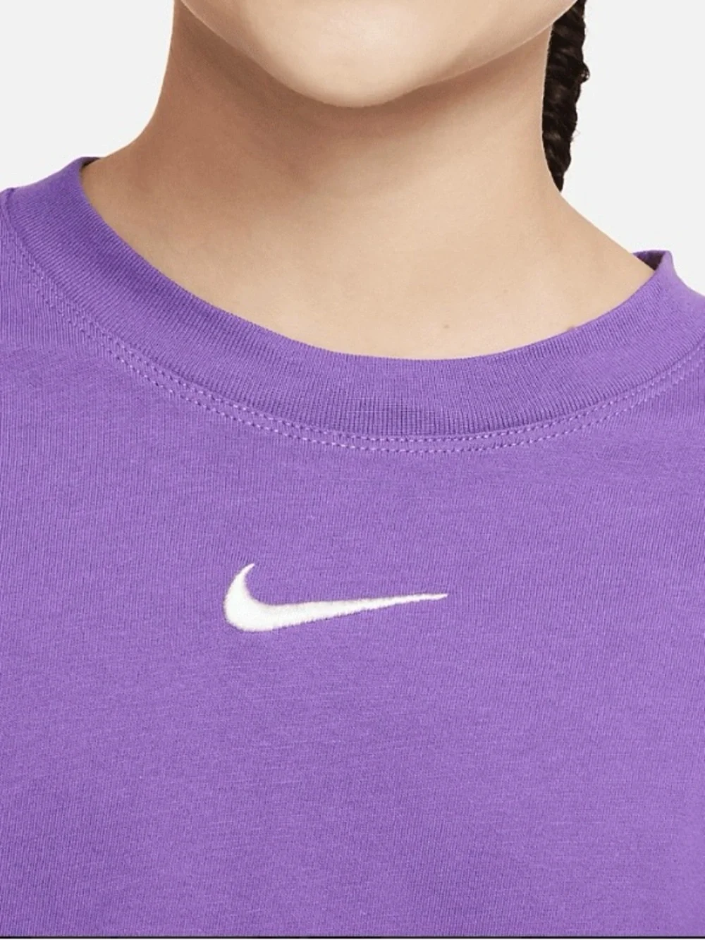 Nike Sportswear Big Kids' (Girls') Long-Sleeve T-Shirt DV0575-542 Purple Size XL